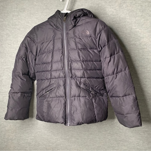 The North Face 550 Girl’s Black Hooded Down Fill Puffer Fleece Lined SZ 10/12 M- - Picture 2 of 13